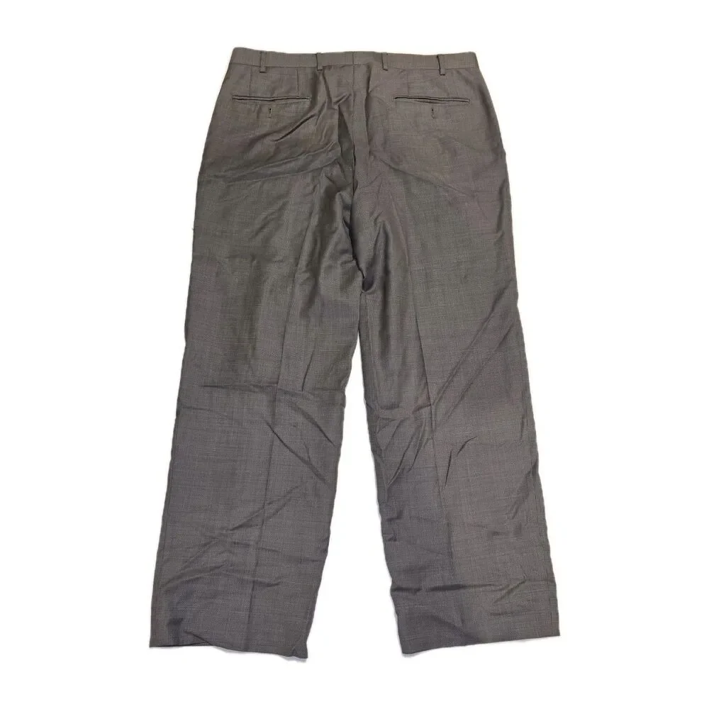 Canali Tessuto Dress Pants Mens 37 Gray Pleated Front 100% Wool Made in Italy